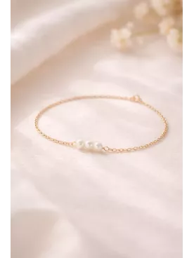 Bracelet Mariée “Promesse” – Perles Fines Dorées