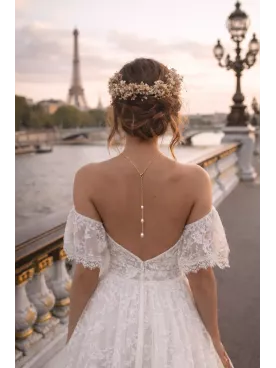 Collier de Dos Mariée pour Robe Dos Nu – Perles d’Eau