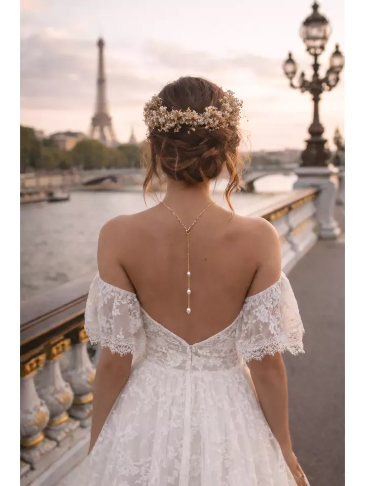 Collier de Dos Mariée pour Robe Dos Nu – Perles d’Eau