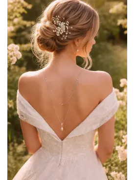 Parure Clémence – Bijoux de Mariée en Perles de Swarovski - Acier Inoxydable