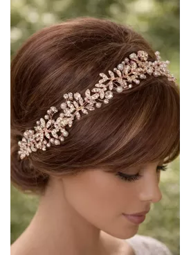 Rosée Parisienne – Headband Mariée Rose Gold Perles & Cristaux | Bijou de Cheveux Mariage Bohème Chic