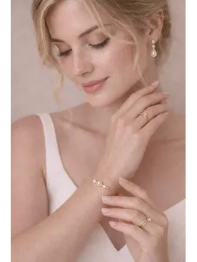 Bracelet Mariée Perles Fines Sirius – Bijou de Mariage Élégant et Minimaliste