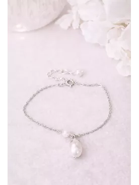 Bracelet de Mariée Balaton – Perle Goutte Nacrée Élégante