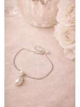 Bracelet de Mariée Balaton – Perle Goutte Nacrée Élégante