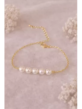Bracelet Perles Blanc Nacré pour Mariage – Bijou Fin et Délicat pour Mariée- Mira