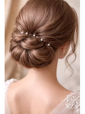 Pics à chignon mariage perles ivoire | Accessoire cheveux mariée chic -Diosa