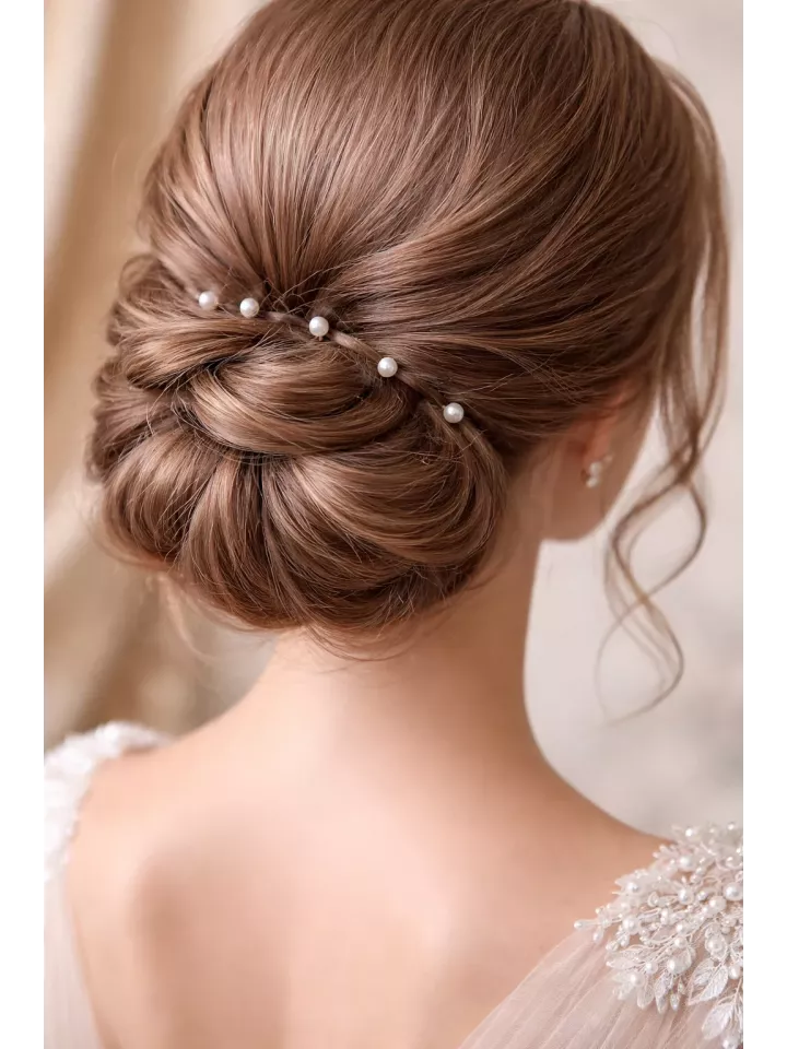 Pics à chignon mariage perles ivoire | Accessoire cheveux mariée chic -Diosa