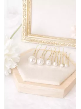 Pics à chignon mariage perles ivoire | Accessoire cheveux mariée chic -Diosa