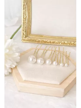 Pics à chignon mariage perles ivoire | Accessoire cheveux mariée chic -Diosa