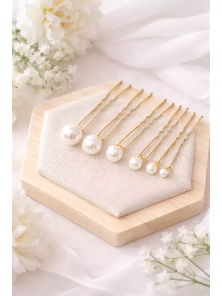 Pics à chignon mariage perles ivoire | Accessoire cheveux mariée chic -Diosa