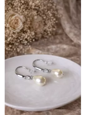 Boucles d’oreilles pendantes pour mariée - Gouttes nacrées