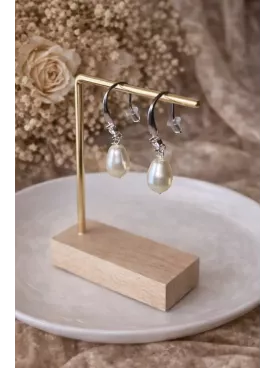 Boucles d’oreilles pendantes pour mariée - Gouttes nacrées