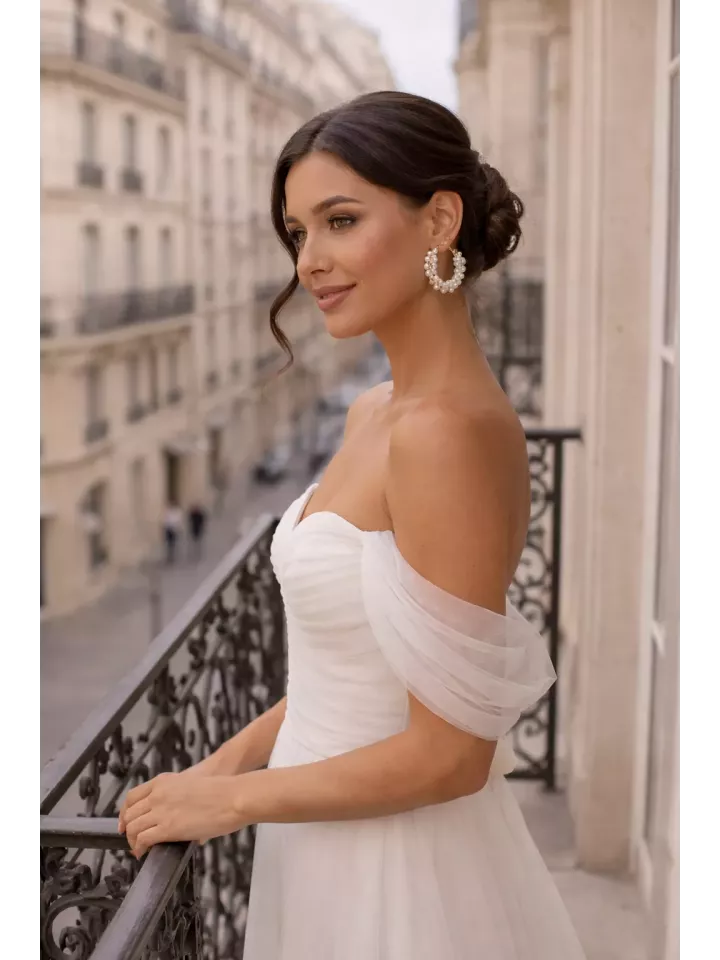 Créoles Luma – Boucles d’oreilles de mariée dorées et perles nacrées