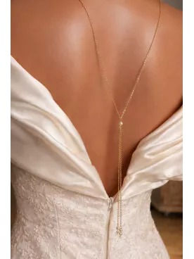 Collier de dos mariage perles – Bijou de mariée élégant et raffiné-Elegancia