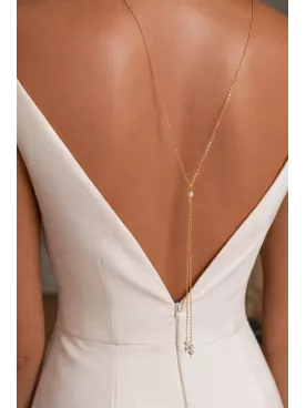 Collier de dos mariage perles – Bijou de mariée élégant et raffiné-Elegancia