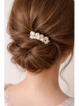 Peigne Mariée Perles d’Eau Douce – Élégance Bohème-Sirena