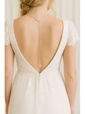 Collier de Dos Mariée Perles Blanches – Bijou de Mariage Élégant-La Belleza Eterna
