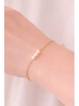 Kit Bracelet Mariée & Fille – Perles Blanches Dorées | Bijoux Maman Fille Mariage