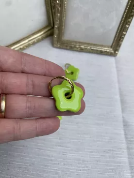 Boucles d’oreilles fleurs vertes duo  mère fille – Coffret cadeau comme maman | Lueur de Perles