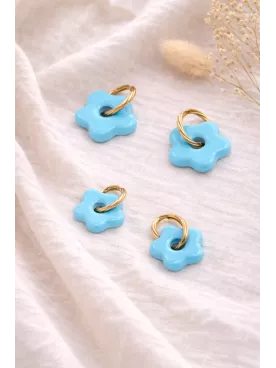 Boucles d’oreilles fleurs bleu ciel duo mère fille – Coffret cadeau comme maman | Lueur de Perles