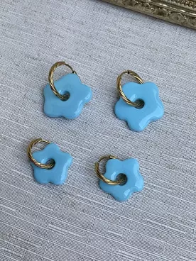 Boucles d’oreilles fleurs bleu ciel duo mère fille – Coffret cadeau comme maman | Lueur de Perles