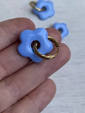 Boucles d’oreilles fleurs bleu lilas duo mère fille – Coffret cadeau comme maman | Lueur de Perles