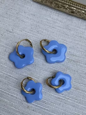 Boucles d’oreilles fleurs bleu lilas duo mère fille – Coffret cadeau comme maman | Lueur de Perles