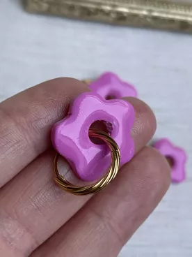 Boucles d’oreilles fleurs rose bonbon duo mère fille – Coffret cadeau comme maman | Lueur de Perles