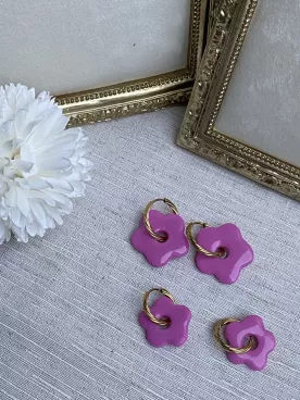 Boucles d’oreilles fleurs rose bonbon duo mère fille – Coffret cadeau comme maman | Lueur de Perles