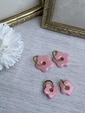 Boucles d’oreilles fleurs rose  duo mère fille – Coffret cadeau comme maman | Lueur de Perles