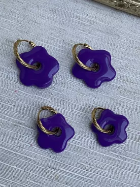 Boucles d’oreilles fleurs violette duo mère fille – Coffret cadeau comme maman | Lueur de Perles