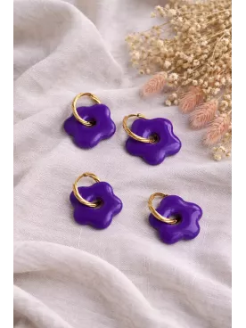 Boucles d’oreilles fleurs violette duo mère fille – Coffret cadeau comme maman | Lueur de Perles