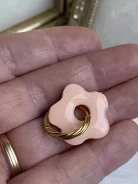 Boucles d’oreilles fleurs pèche duo mère fille – Coffret cadeau comme maman | Lueur de Perles