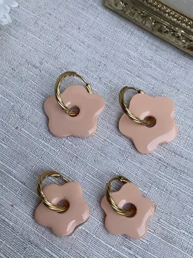 Boucles d’oreilles fleurs pèche duo mère fille – Coffret cadeau comme maman | Lueur de Perles