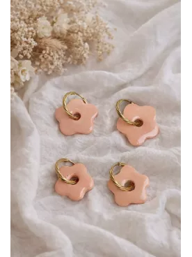 Boucles d’oreilles fleurs pèche duo mère fille – Coffret cadeau comme maman | Lueur de Perles