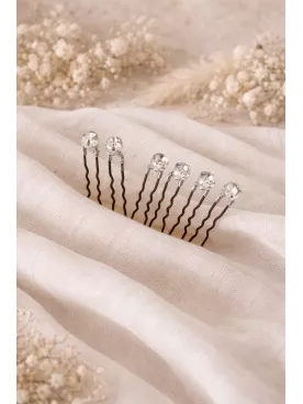 Pics à cheveux mariage cristal 6 mm – Lot de 5 - Étoiles