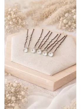 Pics à cheveux mariage cristal 6 mm – Lot de 5 - Étoiles