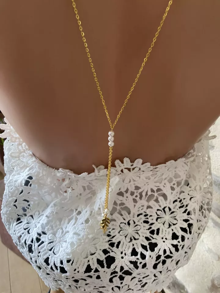 Collier de Dos Mariée Douceur Botanique