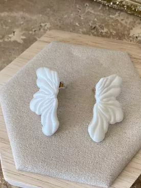 Boucles d’Oreilles Mariée – Fleur Élégante et Chic- Gardenia Blanc