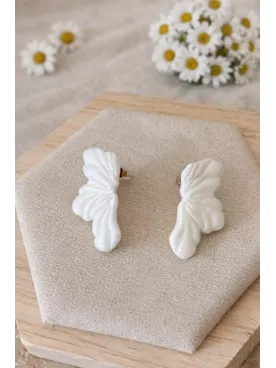 Boucles d’Oreilles Mariée – Fleur Élégante et Chic- Gardenia Blanc