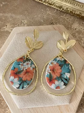 Boucles d’oreilles Jardin d’été – Éclat floral et doré lumineux