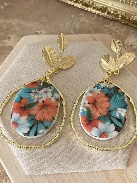 Boucles d’oreilles Jardin d’été – Éclat floral et doré lumineux