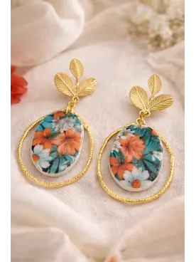 Boucles d’oreilles Jardin d’été – Éclat floral et doré lumineux