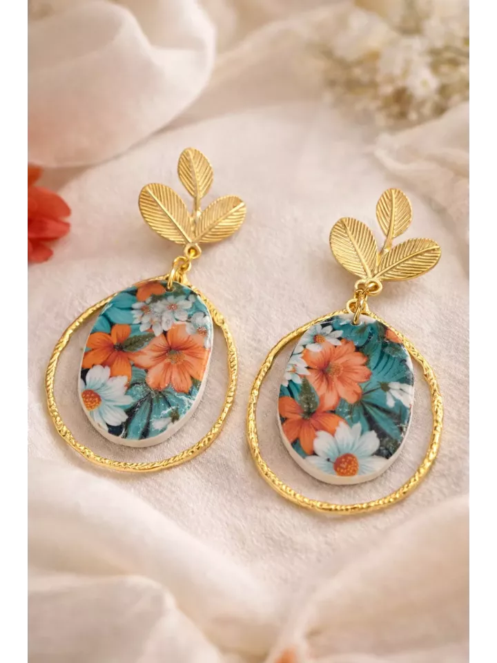 Boucles d’oreilles Jardin d’été – Éclat floral et doré lumineux