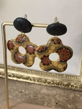 Boucles d’oreilles Fleur Mandala – Élégance Bohème & Couleurs Vibrantes