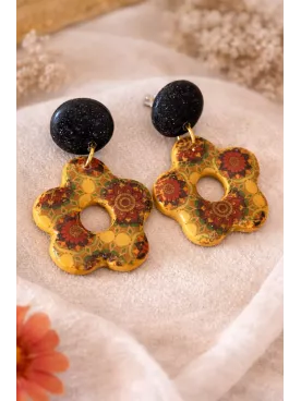 Boucles d’oreilles Fleur Mandala – Élégance Bohème & Couleurs Vibrantes