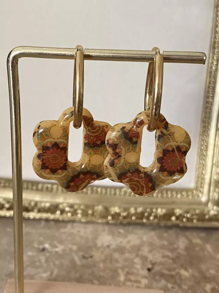 Boucles d’oreilles Héritage Mandala – Création bohème vintage dorée