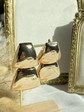 Boucles d’oreilles Éclipse Dorée – Design géométrique or, style chic moderne