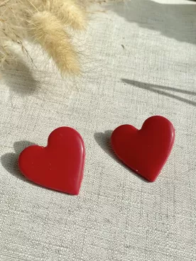 Boucles d’oreilles cœur XXL rouge – Style audacieux et romantique