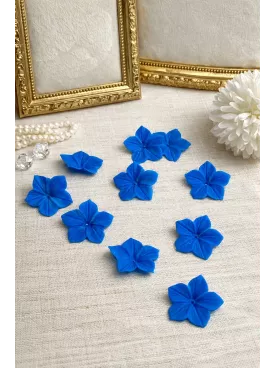 Lot de 10 fleurs bleu profond – Porcelaine froide souple | DIY, fleur de cerisier & loisirs créatifs